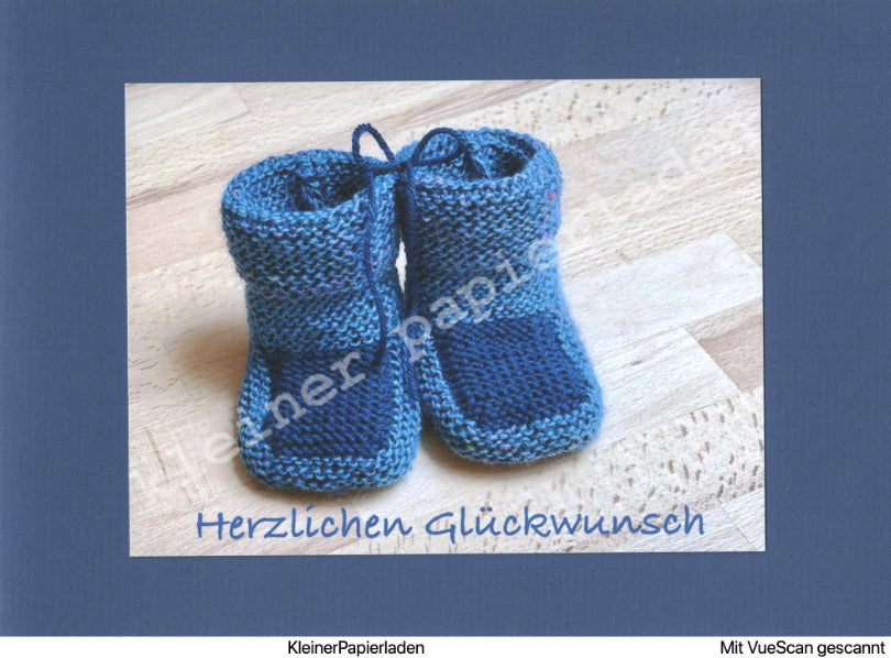 Babyschuhe + Glückwunschkarte