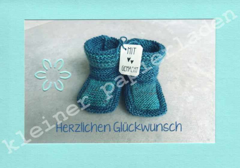 Babyschuhe + Glückwunschkarte