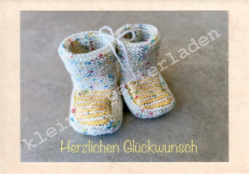 Babyschuhe + Glückwunschkarte