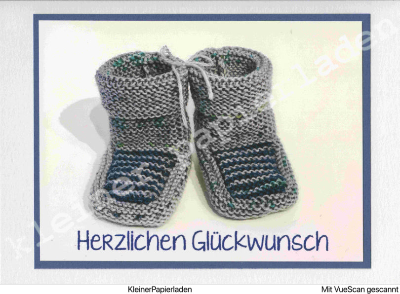 Babyschuhe + Glückwunschkarte