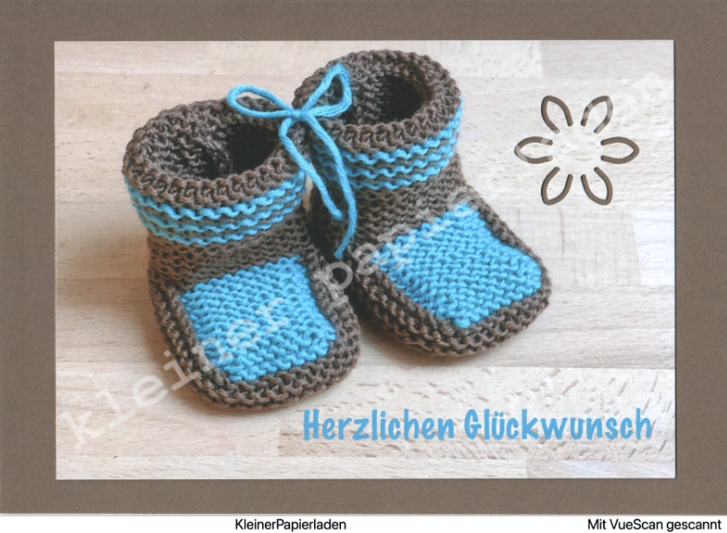 Babyschuhe + Glückwunschkarte