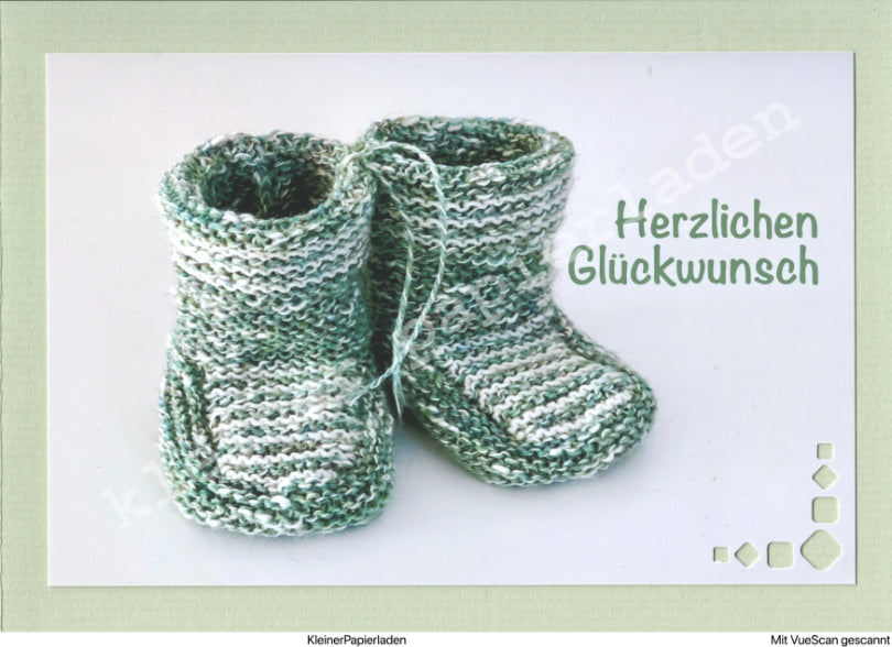 Babyschuhe + Glückwunschkarte