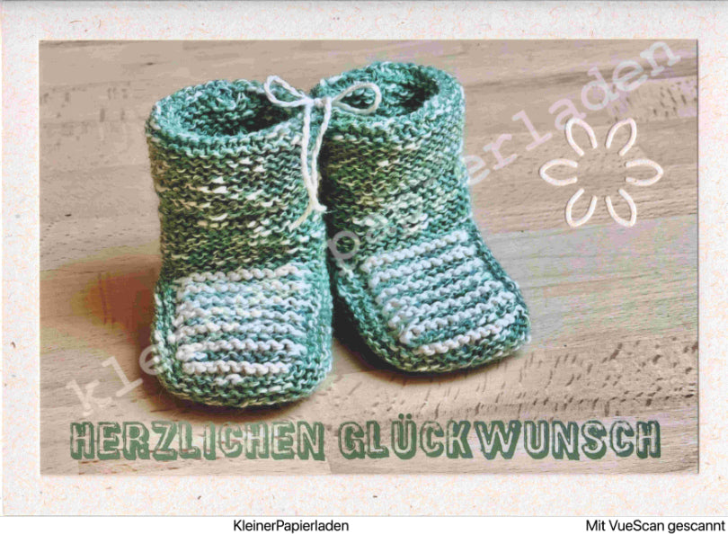 Babyschuhe + Glückwunschkarte