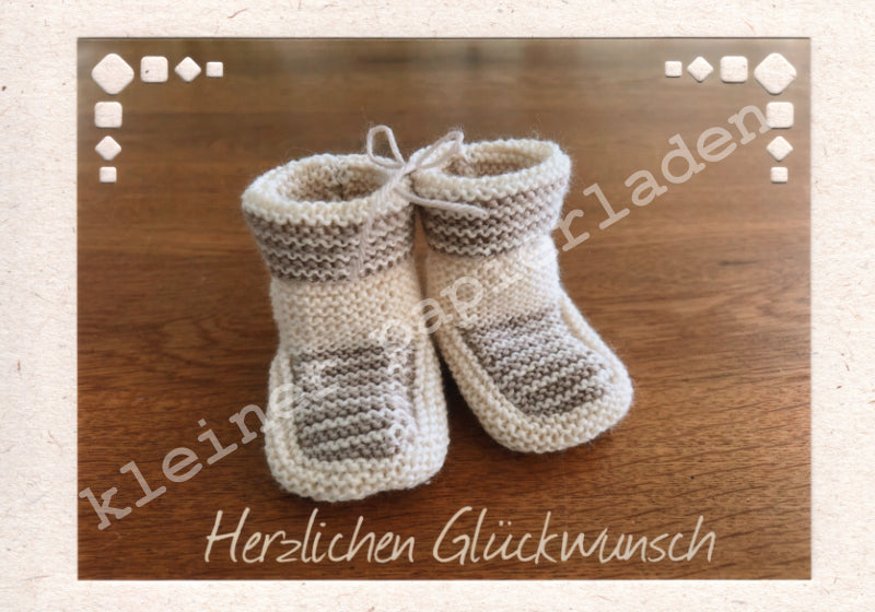 Babyschuhe + Glückwunschkarte