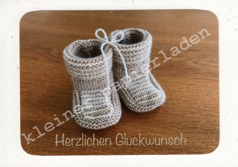 Babyschuhe + Glückwunschkarte