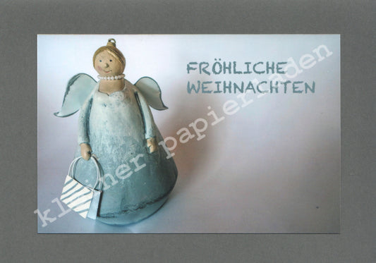 Fotoklappkarte Motiv Engel mit Perlenkette - Einzelstück!