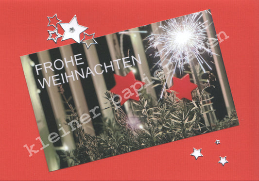 Fotoklappkarte Motiv Sterne - Einzelstück!