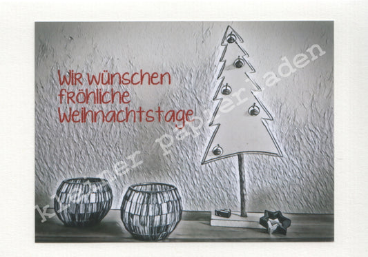 Fotoklappkarte Motiv Baum mit Glöckchen