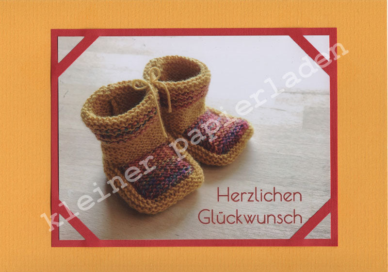 Babyschuhe + Glückwunschkarte