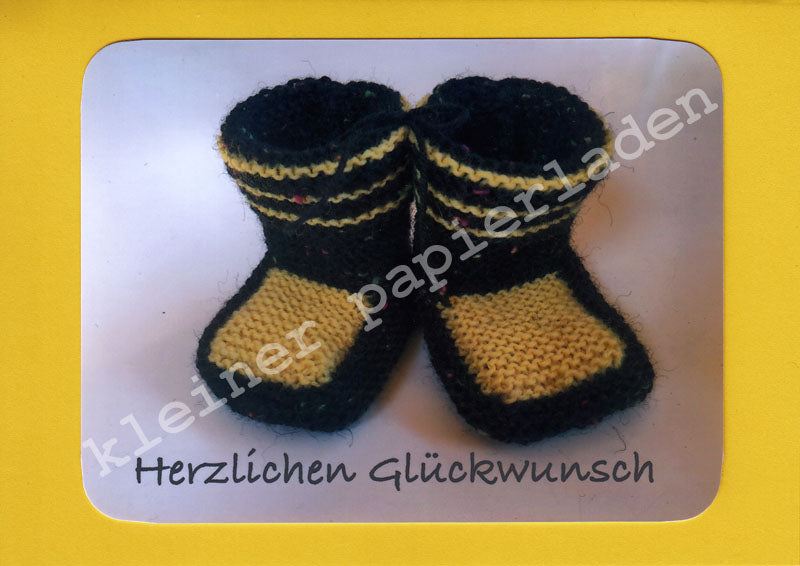 Babyschuhe + Glückwunschkarte