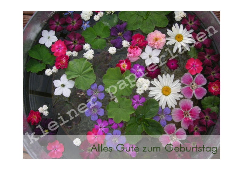 Fotoklappkarte Motiv Schwimmende Blüten