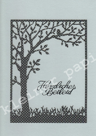Klappkarte Motiv Ausgestanzter Baum