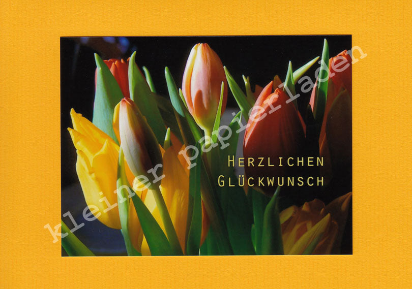 Fotoklappkarte Motiv Tulpen