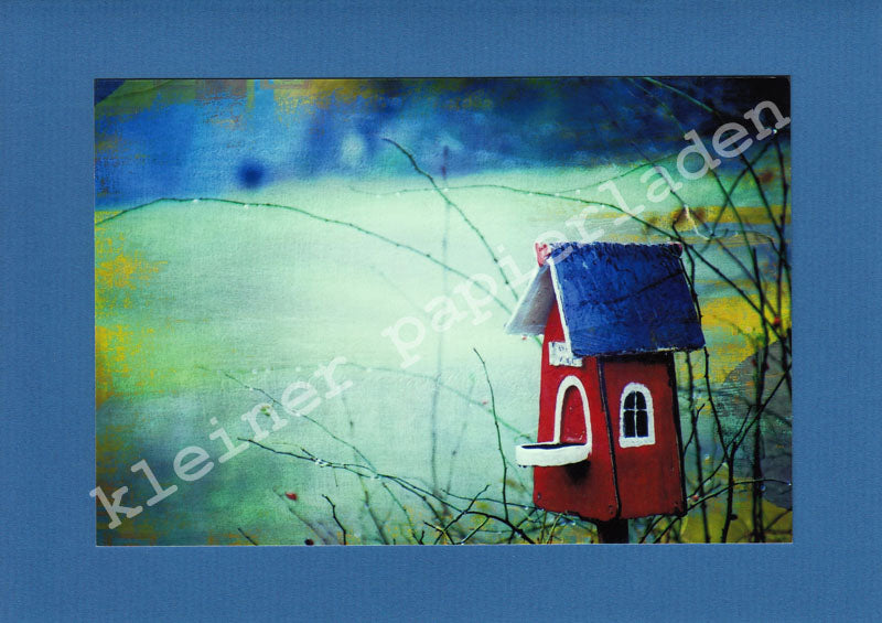 Fotoklappkarte Motiv Vogelhaus