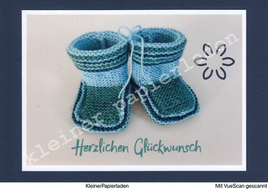 Babyschuhe + Glückwunschkarte