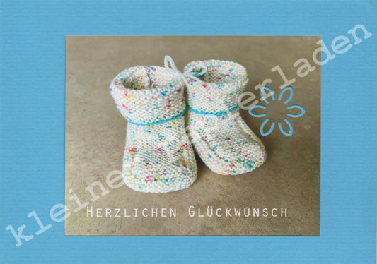 Babyschuhe + Glückwunschkarte