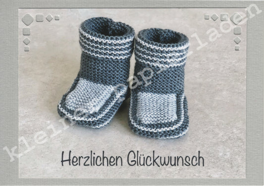 Babyschuhe + Glückwunschkarte