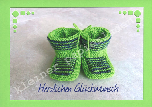 Babyschuhe + Glückwunschkarte