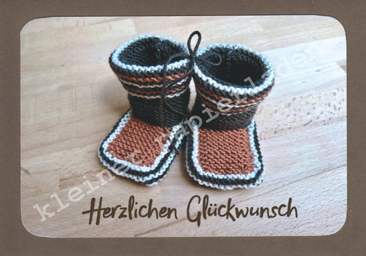 Babyschuhe + Glückwunschkarte