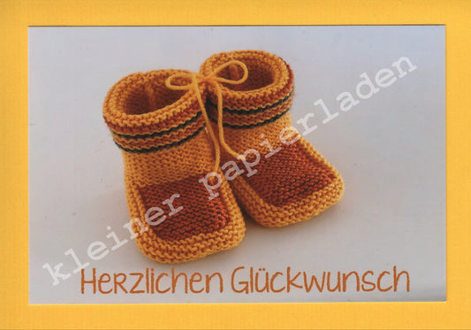 Babyschuhe + Glückwunschkarte