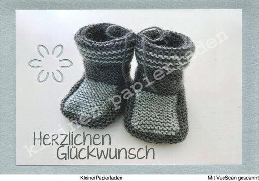 Babyschuhe + Glückwunschkarte