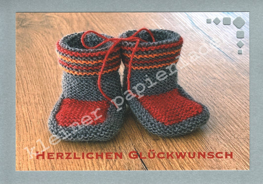 Babyschuhe + Glückwunschkarte