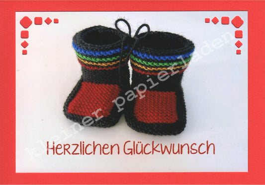 Babyschuhe + Glückwunschkarte