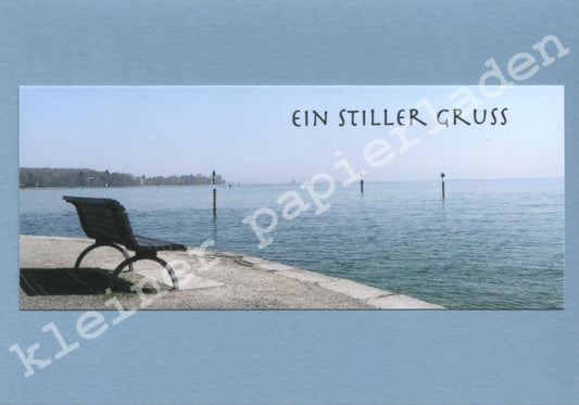 Fotoklappkarte Motiv Bank am See