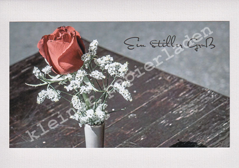 Fotoklappkarte Motiv Rose in der Vase