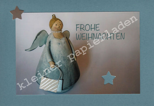 Fotoklappkarte Motiv Engel mit Perlenkette